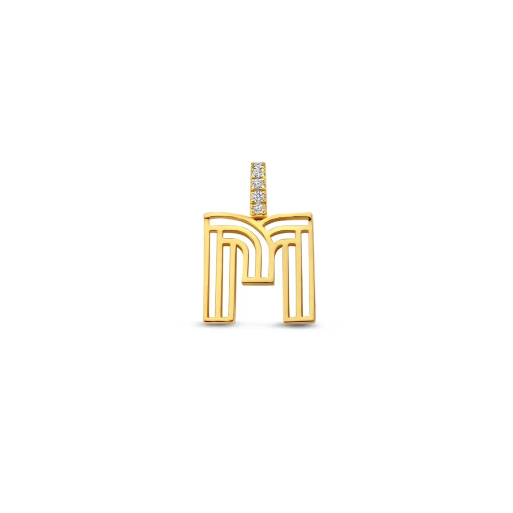Art Deco Initial Charm M